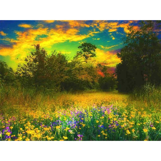 

5D DIY алмазная живопись полный круглый дрель пейзаж лес дерево озеро Алмазная вышивка пейзаж осень горный хрусталь искусство домашний декор Full Round 20X30CM красный