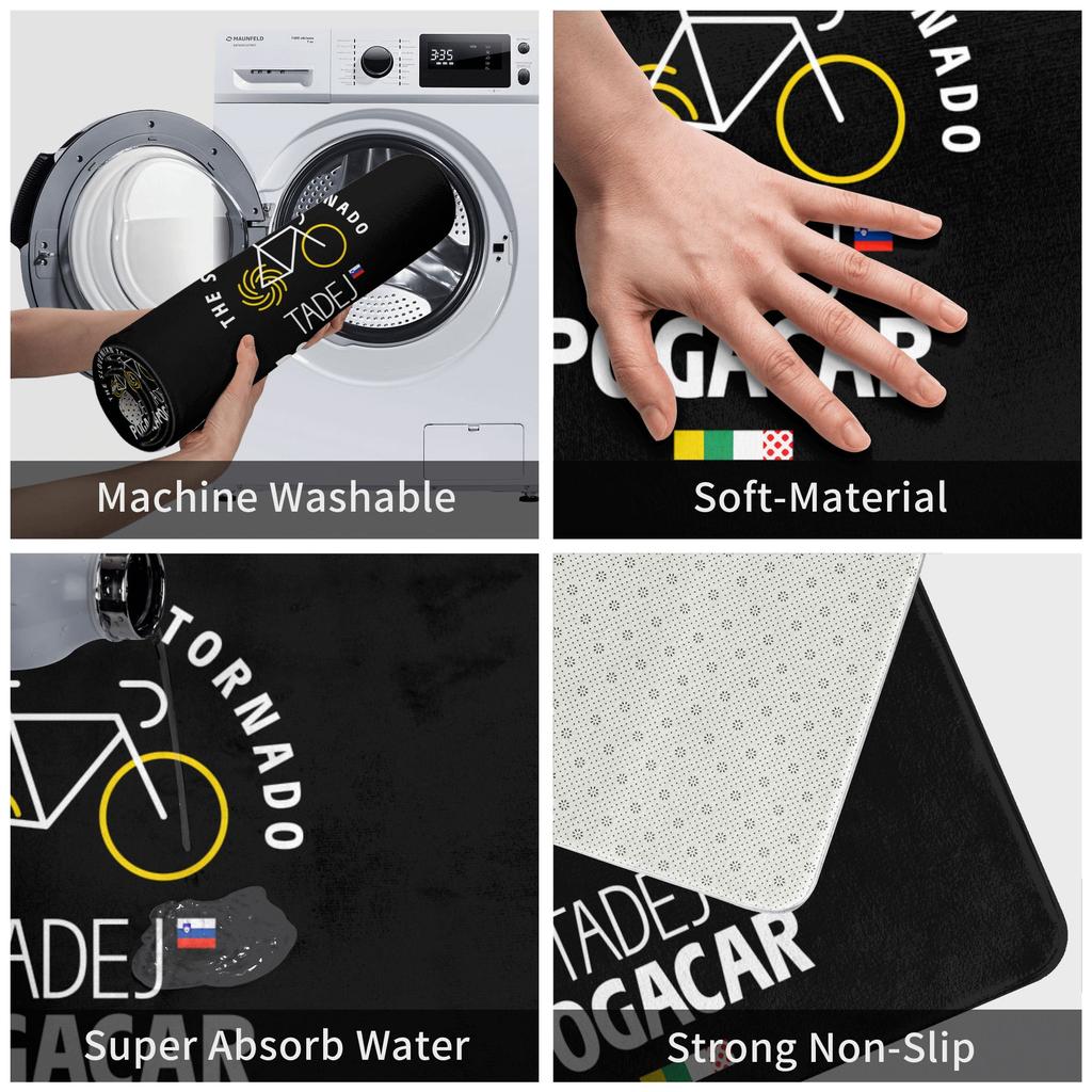 Tadej Pogacar Cycling Pogi Team Doormat Non-Slip Bath Kitchen Mat Bedroom Balcony Floor Door Entrance Carpet Rug