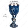 Creative Medieval Dragon Resin Goblet Cup Collection with Stainless Steel Insert Hand Painted Design Wine Goblet for Friend Gift