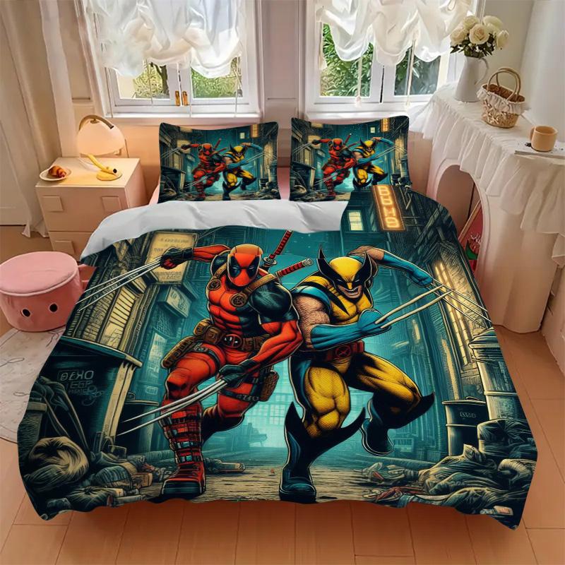 Deadpool Wolverine Team Up Print 3Pcs Bedding Setduvet Cover With 2 Bedropillowcase Home Birthday Gift