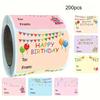 200 Sticker Rolls for Birthday Celebrations/Office Supplies Adhesive Labels/Decorative Labels/and Sealing Stickers