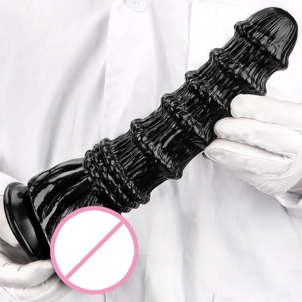 Layered Black Horse Dildo: XL Self-Pleasurer & Anal Expander for Men and Women