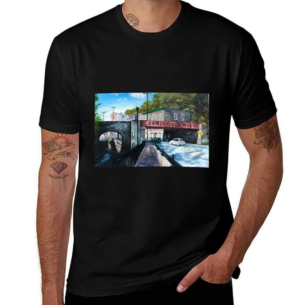 Ellicott City T-Shirt Baumwoll-T-Shirts Mann 100% Baumwoll-T-Shirt 100% T-Shirt Männer 100% Baumwolle Luxusmarken-T-Shirt