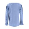 Women's Casual And Fashionable Solid Color Round Neck Trumpet Sleeve Long Sleeved Top
