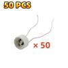 10/50 PCS MR16 Ceramic Socket Holder with Metal Bracket and Wire for MR16 Halogen Incandescent Light Bulb