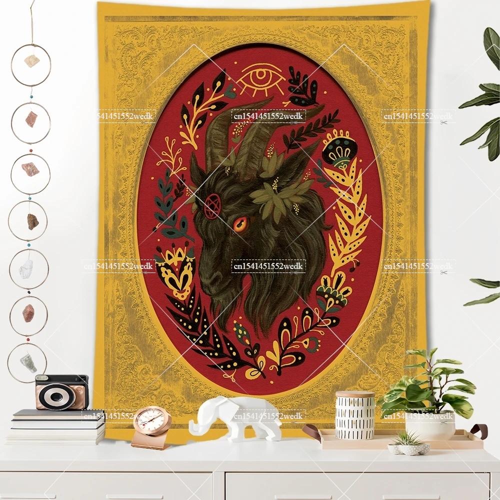 Raven Norse Folk Tapestry Medieval Animals Birds Tarot Tapestrys Room Decor Aesthetics Landscape Art Posters Background Cloths
