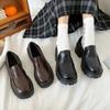 Damen Mary Jane Slipper Schuhe Frühling Herbst Punk Plateau Schuhe Slipper Mode PU Leder Schuhe Damen Ballerinas Schwarz
