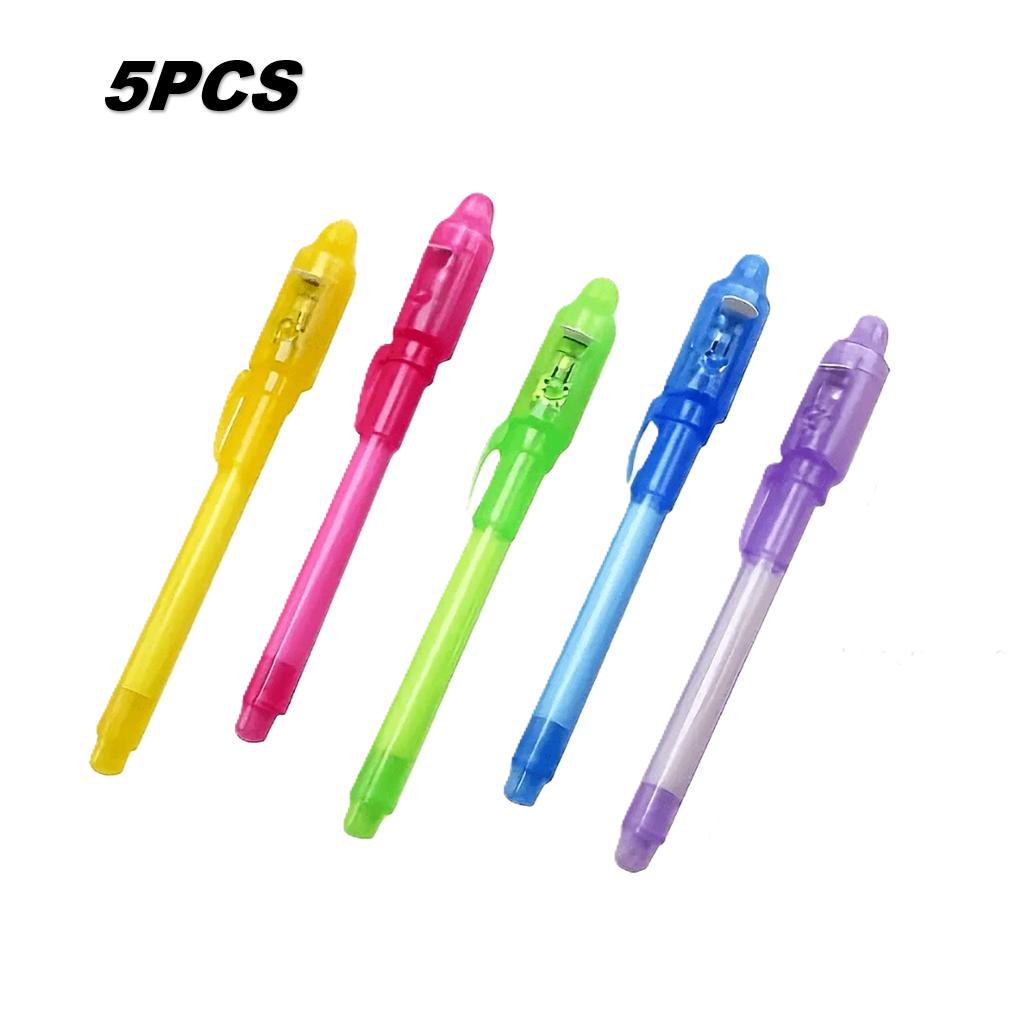 Conjunto de Canetas de Tinta Invisível 5/20 unidades - Escreva Mensagens Secretas - Inclui Luz UV para Revelar Mensagens
