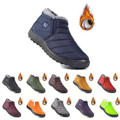 35-47, botas de algodón de tela impermeables para invierno, para hombres y mujeres con los mismos modelos, botas de nieve de caña baja y corta de talla grande, botas antideslizantes