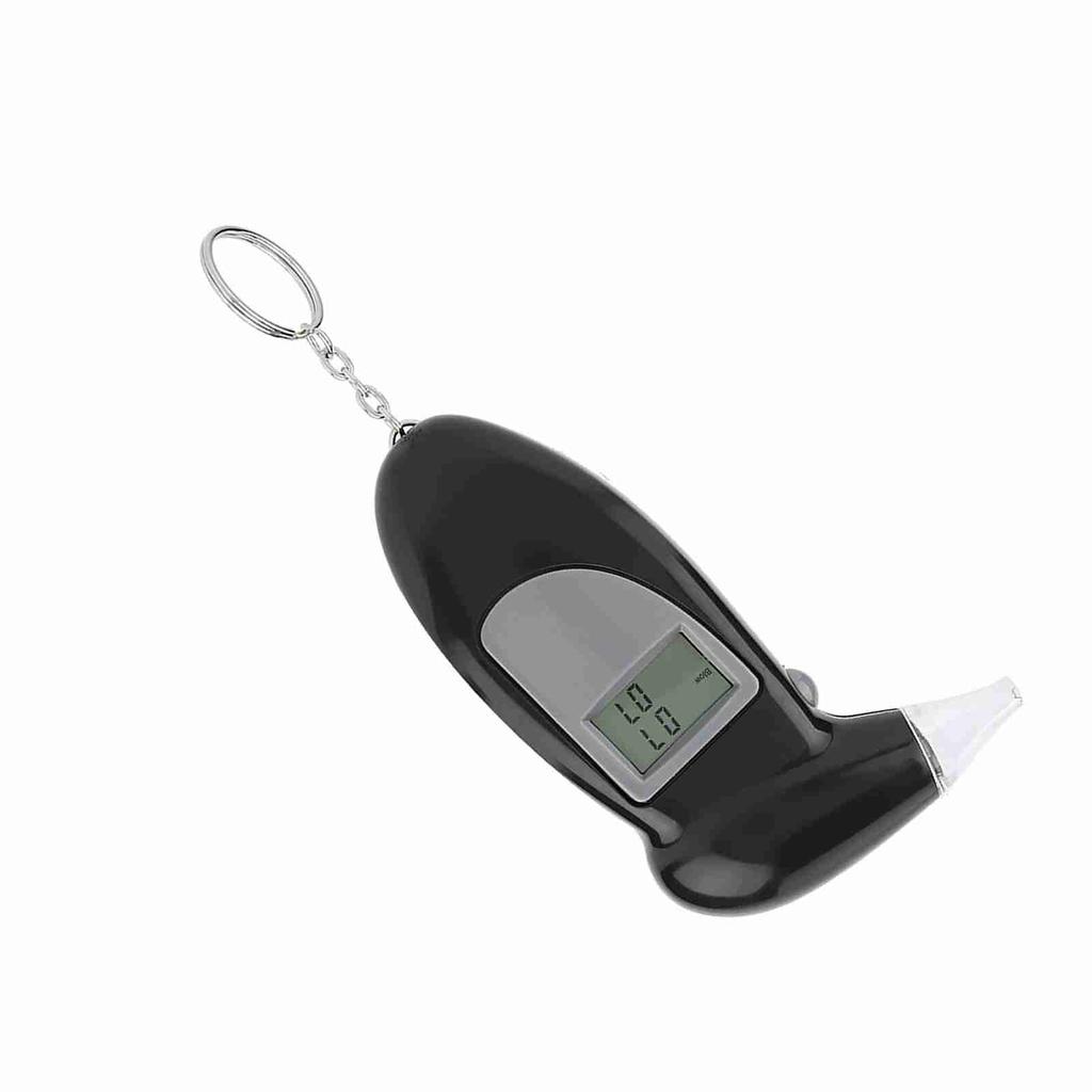 Digital LCD Screen Alcohol Breath Tester Portable Keychain Breath Analyzer 10pcs Mouthpiece