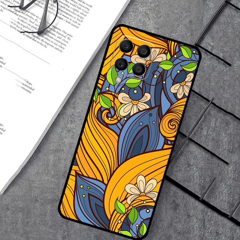 

Khokhloma Russian Pattern Flower Case For Samsung Galaxy M55 M31 M13 M11 M12 M14 M15 M06 M16 M36 M56 M53 M32 M52 M35 M34 M54 Samsung M20
