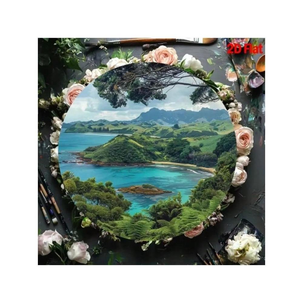 Round Metal Tin Sign New Zealand Bay Landscape Wall Art Living Room Decor Vintage Poster Home Decoration