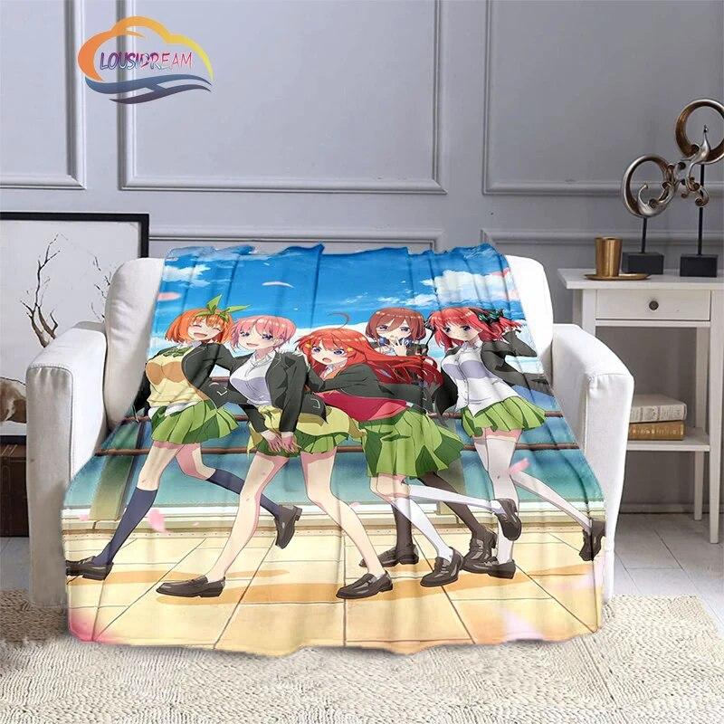 

Comic The Quintessential Quintuplets Cashmere Blanket Sexy Anime Girl Flannel Blanke Portable Warm Camping Soft skin 150x200cm