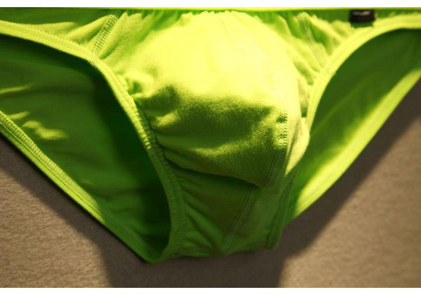 Men's Trendy Low-Rise Briefs - Sexy, Tight-Fitting Pure Cotton Underwear in Large Size (Green)