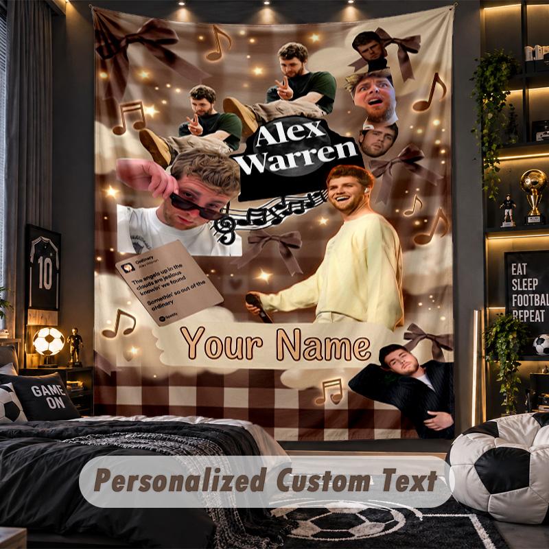 Personalisierte Wandtapisserie, Alex Warren Benutzerdefinierter Name Aufdruck, Stoff Wandkunst Für Innenraum Hintergrund