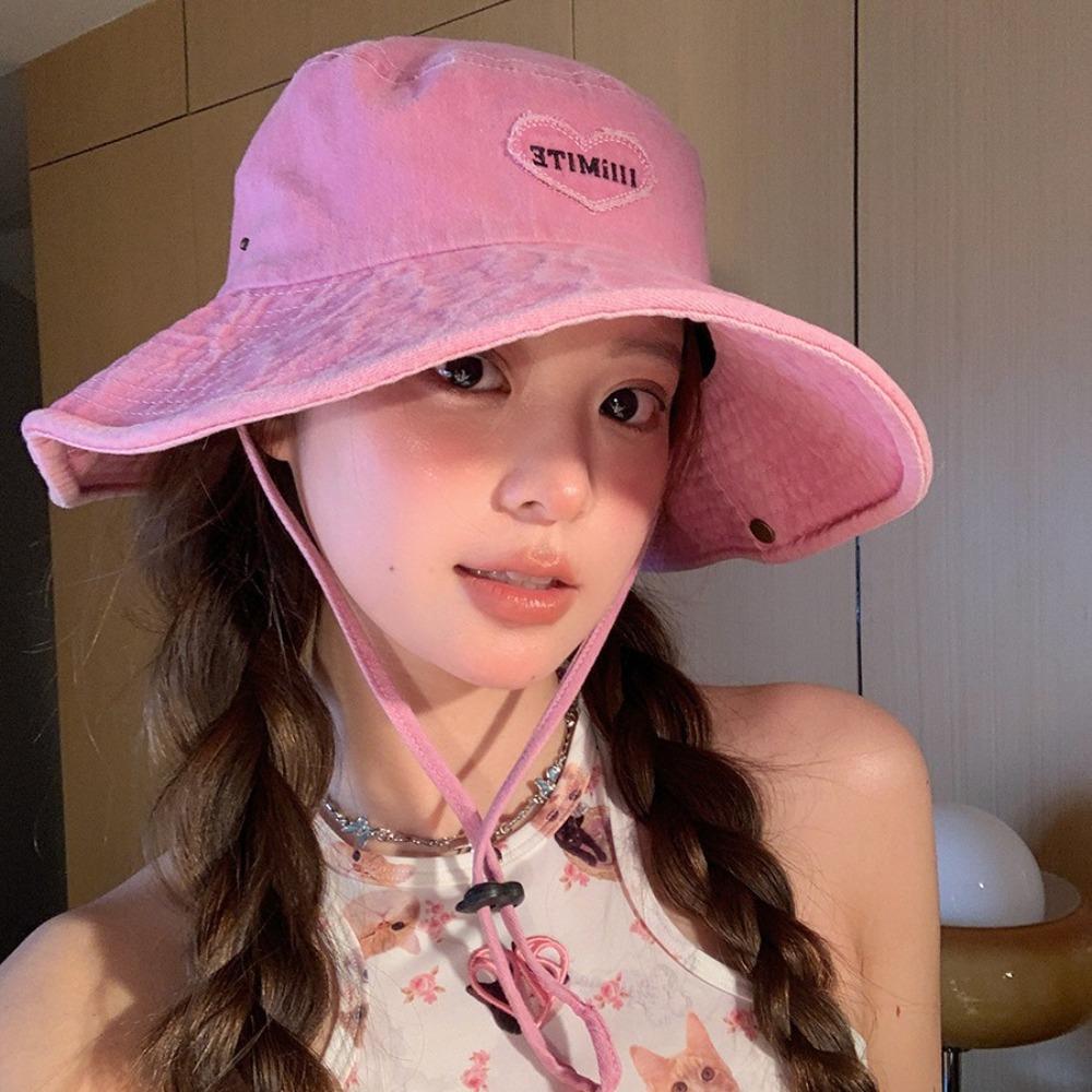 Wide Brim Cowboy Cap UV Protection Sun Hat Retro Bucket Hat  Women