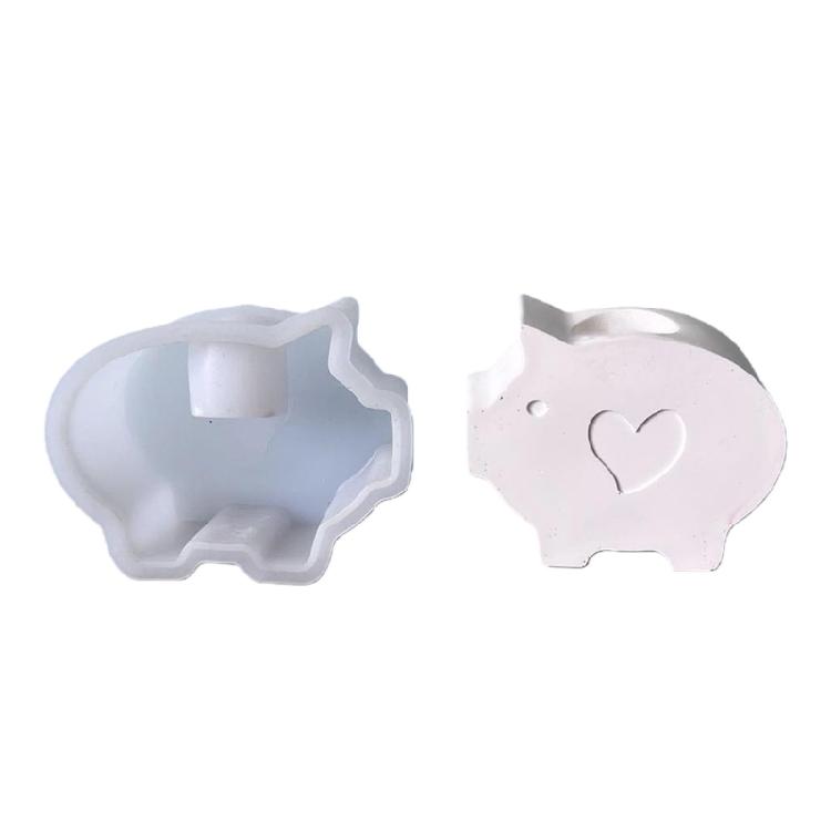 Animal Silicone Candle Holder Mold Pig Shape Silicone Candle Mold For Epoxy Resin Making Candle Soap and Cement Craft