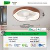 Mid-Century Walnut Wood Grain 360° Oscillating Fan Light for Bedroom or Children's Room