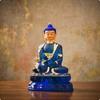 Medicine Buddha Figurine Resin Statue Seated for Buddhists, Practitioners, Prayer