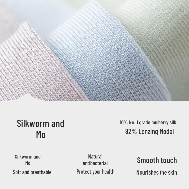Women's Mid-Calf Mulberry Silk Maternity Socks - Antibacterial, Deodorant, Solid Color, Four Seasons Style