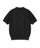 CUZNELLO Cool Cotton Open Collar Short Sleeve Knit_Black