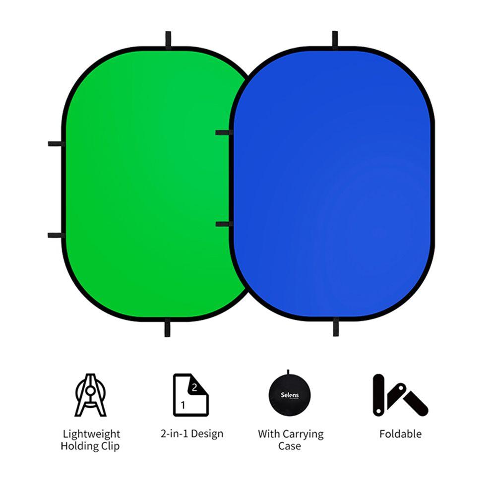 2 In 1 Collapsible Portable Reflector Blue Green Screen Chromakey Background Board Photo Studio Photography Accessories Kit