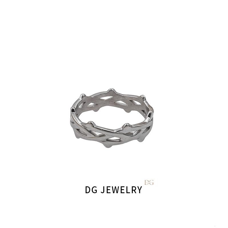 Jewelry Personality Trend Hand Jewelry Titanium Steel Thorns Vine Weaving Ring Female Design Sense Niche