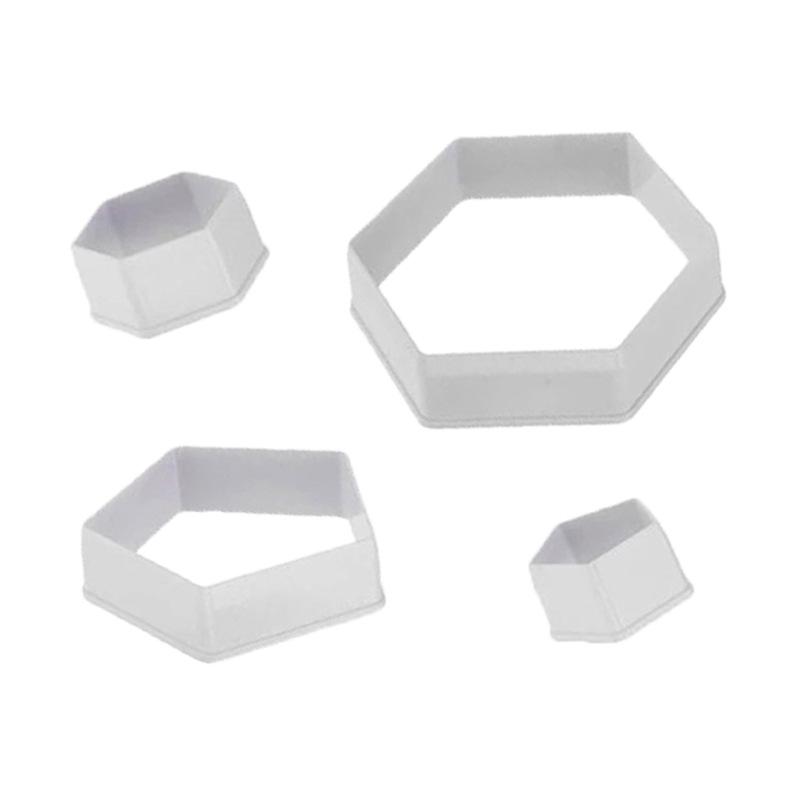 4 Sizes Soccer Pattern Cake Cookie Molds Cutters DIY Hexagon Fondant Moulds Soccer Ball Cookie Cutter Football Cake Decorations