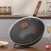 KOBACH 3-Layer Rust-Proof Deep Nitrogenized Iron Wok 34cm