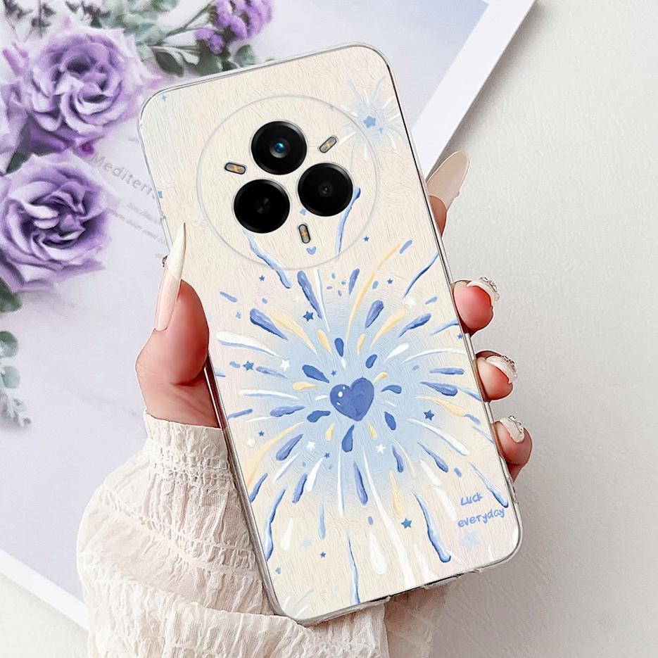 For Realme 14 Pro Plus Case RMX5051 Beautiful Flowers Painted Cover Soft Silicone Case For Realme 14 Pro Realme14 Pro+ 5G Fundas