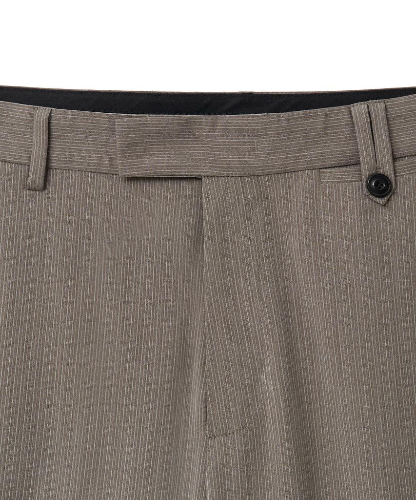 NOIRER Pinstripe Flare Slacks (Khaki Beige)