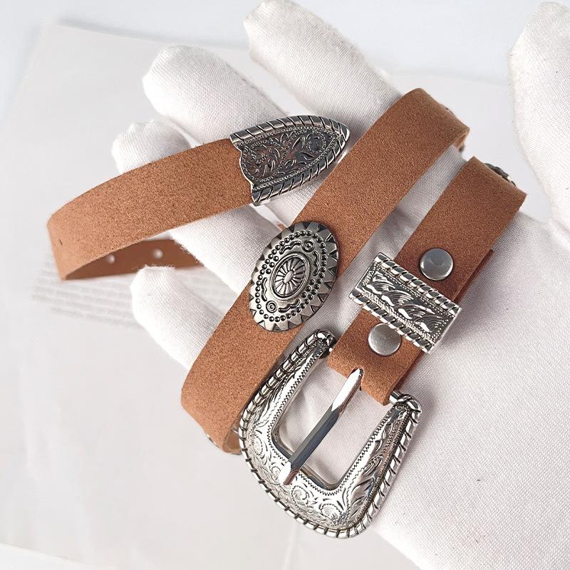 

Women s Belt, Versatile Fashion Carved Buckle Decorative Belt, Elegant Retro Pin Buckle Ethnic Style, Dress Belt 100cm
