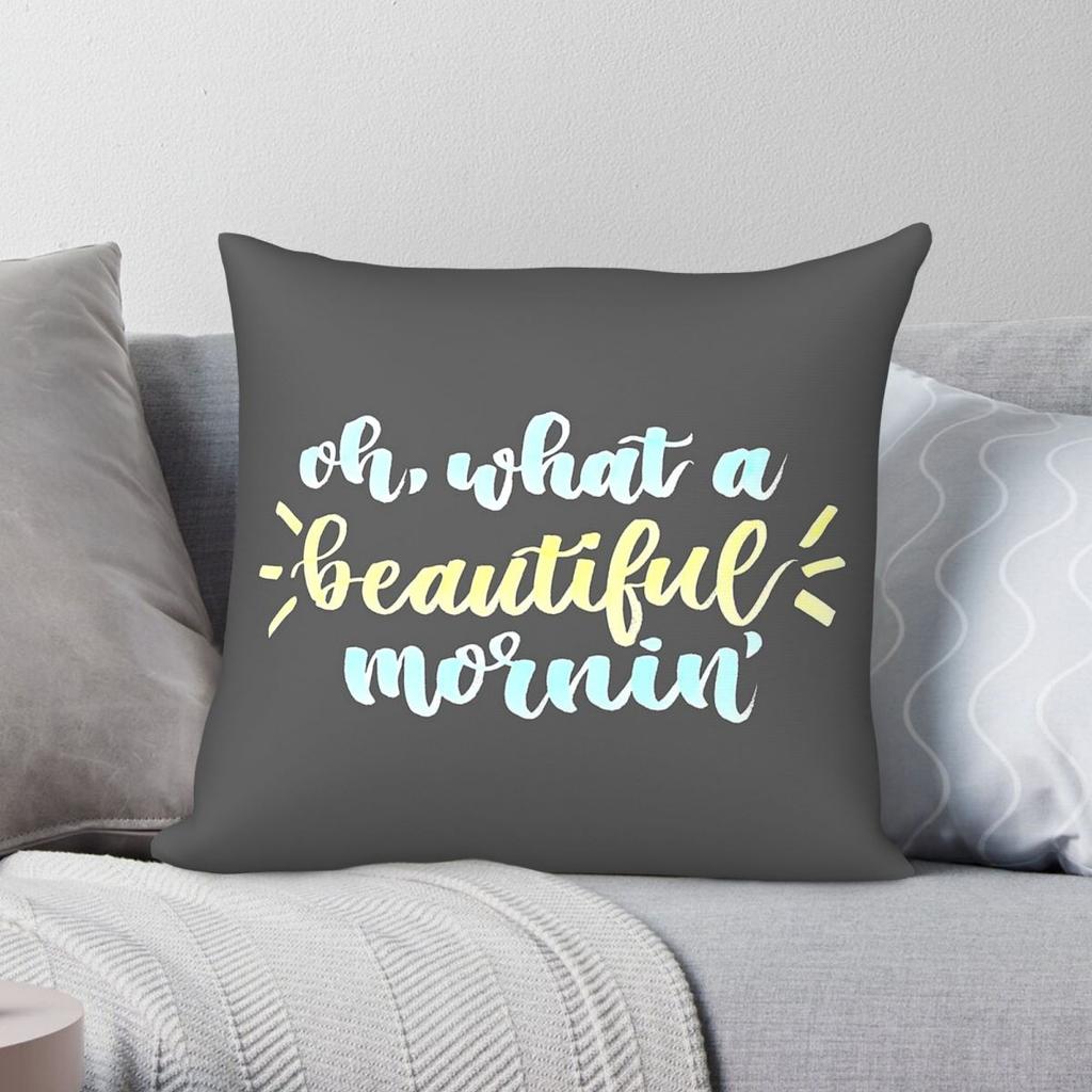 Oklahoma Oh What A Beautiful Mornin Square Pillowcase Polyester Linen Velvet Creative Throw Pillow Sofa Seater Cushion Cover