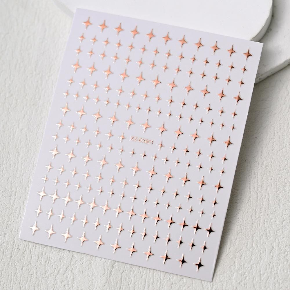 Adesivo de unha de tamanho pequeno simples com letras de luz de estrela de amor vazadas adesivo de unha autoadesivo decoração de unha