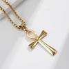 Amulet Pendant Egyptian Ankh Crucifix Necklaces Pendants Stainless Steel Symbol of Life Cross Necklaces Jewelry Gifts Chains