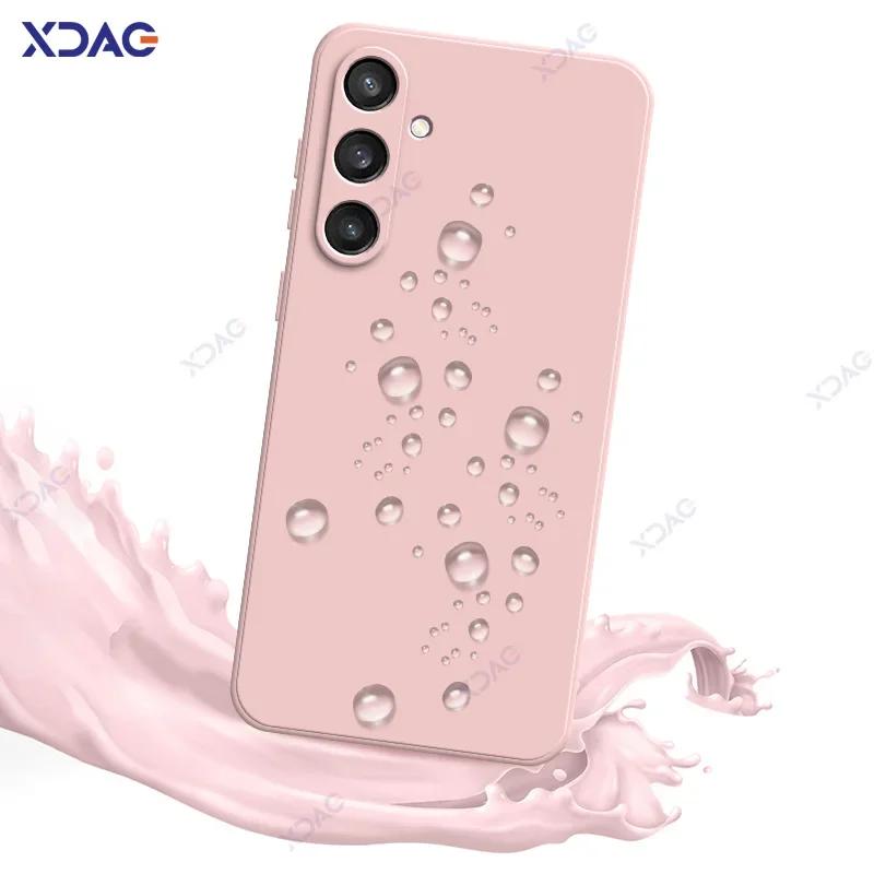 Coques Carrées de Luxe en Silicone Liquide pour Samsung S24 Plus Ultra SamsungS24 S24Plus S24Ultra 5G 360 Protection Douce Boîtier