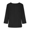 Damen V-Ausschnitt Locker Geschnittenes T-Shirt Lässiges Leinen Baumwollmischung Oberteil Langarm Basic Pullover Entspannte Passform Bluse für den Täglichen Gebrauch