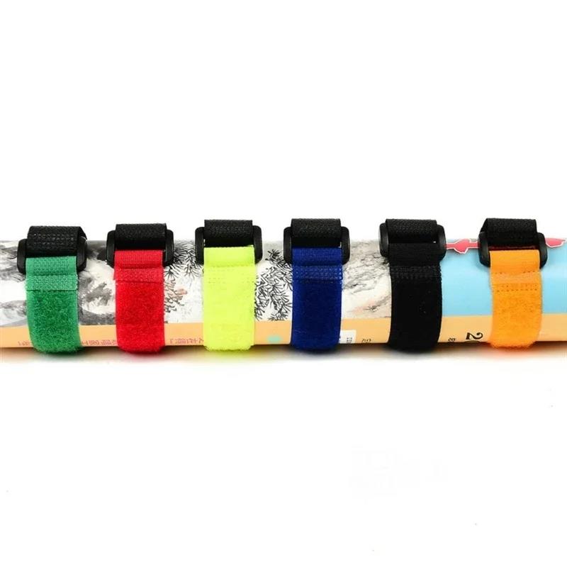 Ready Stocked 10pcs Fishing Rod Tie Holder Strap Suspender Fastener Hook Loop Ties Belt Strapping Wrap Band Outdoor Fish Tool