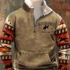 Men's 3D Print Half-Zip Long Sleeve Hoodie Jacket
