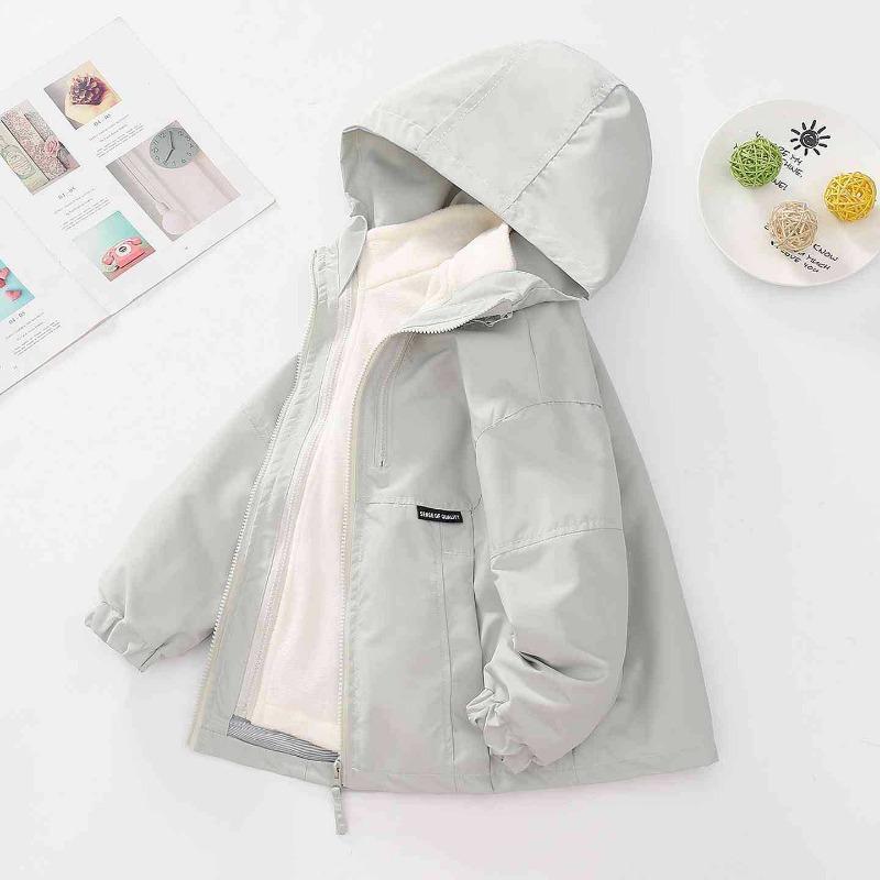 Kids Girls Waterproof Fleece Lined Detachable Thick Winter Jacket For Big Kids