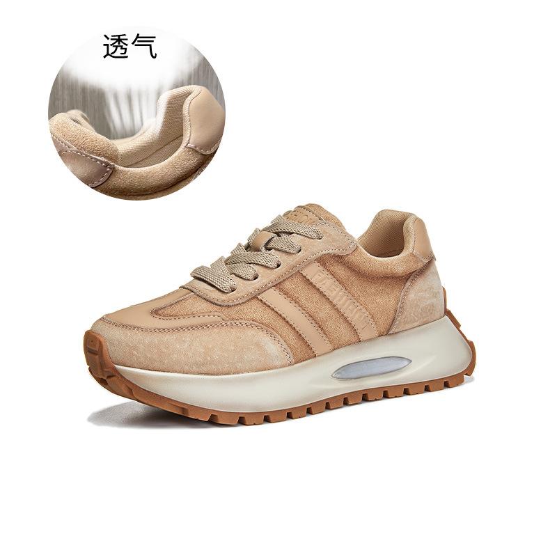 

Туфли Forrest Gump из натуральной кожи женские, весна 2025, новые ретро-туфли для папы, женская повседневная спортивная обувь на платформе, женская универсальная женская обувь 40 бежевый