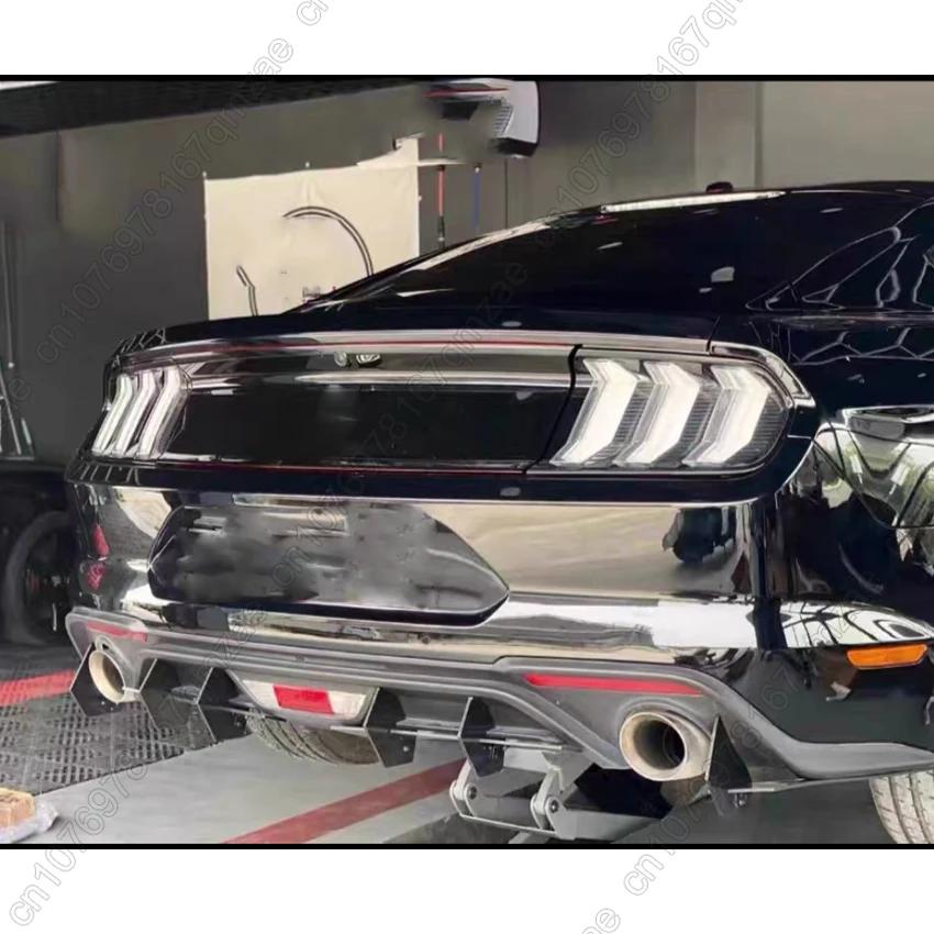 Car Rear Bumper Diffuser Fit For Ford Mustang 2018 2019 2020 2021 Body Kit Black Clip installation ABS Plastic