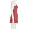 European & American Spicy Girl Lace Patchwork Camisole Dress with Plaid Color Block, Bow, and Ruffle Hem Short Skirt.