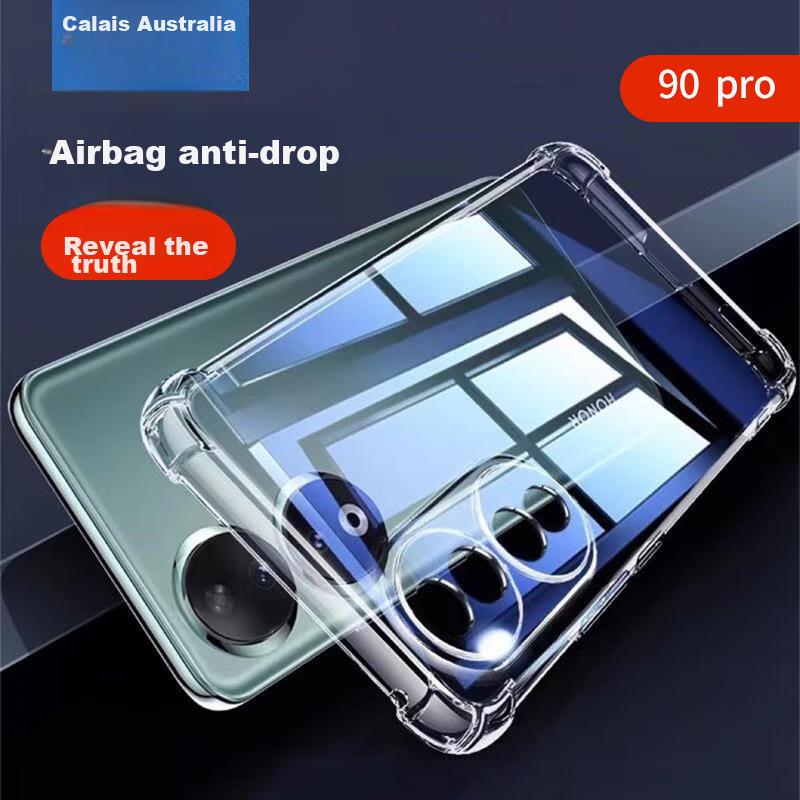 Kelleia Honor 90 Pro Phone Case, Honor 90 Pro Full Protection Shockproof TPU Airbag Soft Case/Protective Case, Transparent, 5.15 Inches