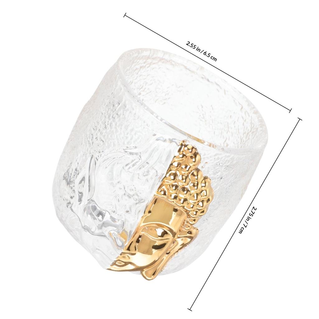 Japanese Style Double Wall Glass Tea Cup Exquisite Pattern Transparent Beverage Glass for Tea Juice Wine Home Use