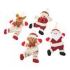 4PCS Adornos para Árbol de Navidad Tela de Algodón Colgante de Muñeca Linda Decoraciones Colgantes de Navidad para Niños