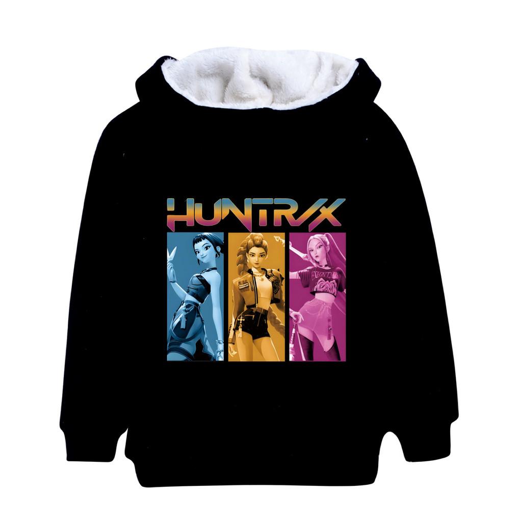 4834 Huntrix Kpop Zoey Mira Rumi Print Kinder Mädchen Reißverschluss Langarm Samt Warm Winterjacke