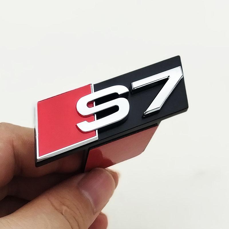 Für Audi RS3 3D ABS Chrom Schwarz Logo S3 S4 S5 S6 S7 S8 Emblem Auto Frontgrill Abzeichen Für Audi S 3 4 5 6 7 8 Auto Styling Zubehör
