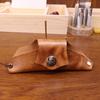 New Neck Hanging Handmade Vintage Vegetable Tanned Leather Sunglasses Bag with Tree Cream Cowhide Handmade Old Glasses Case