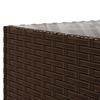 5 Piece Garden Lounge Set with Cushions Brown Poly Rattan